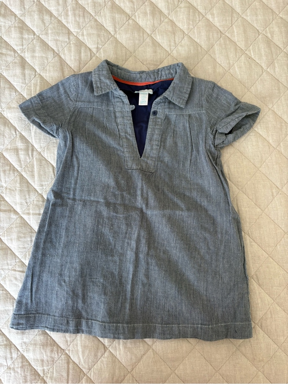 Girls' Short-Sleeve Polo Tunic - 100% cotton